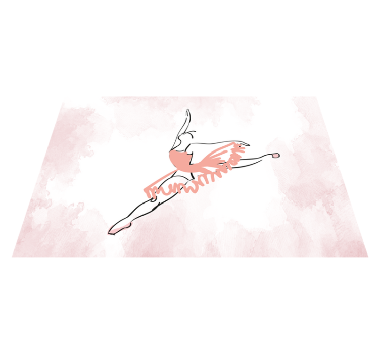 Aquarella dancer outline teen vinyl rug - TenStickers