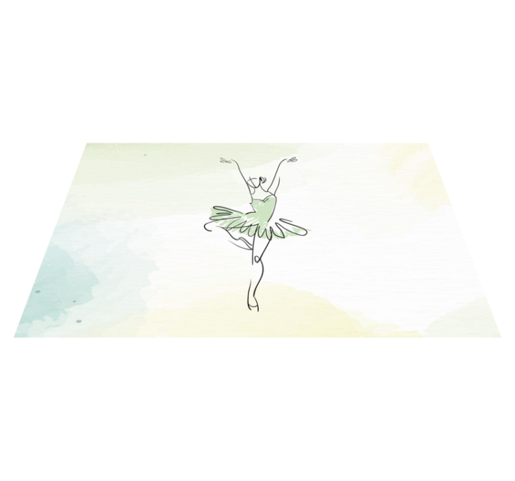 Ballet Dancer Outline kids vinyl rug - TenStickers