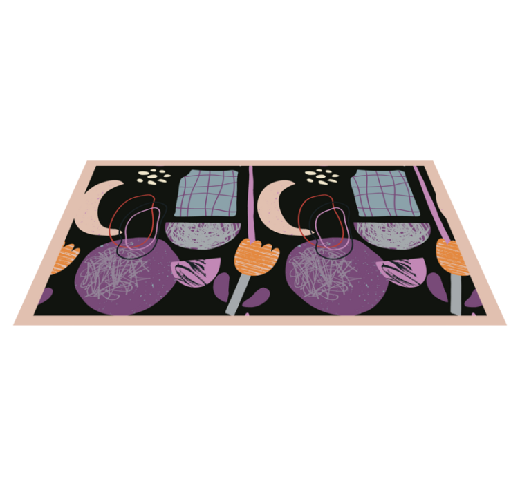 Night geometric elements modern vinyl rug - TenStickers