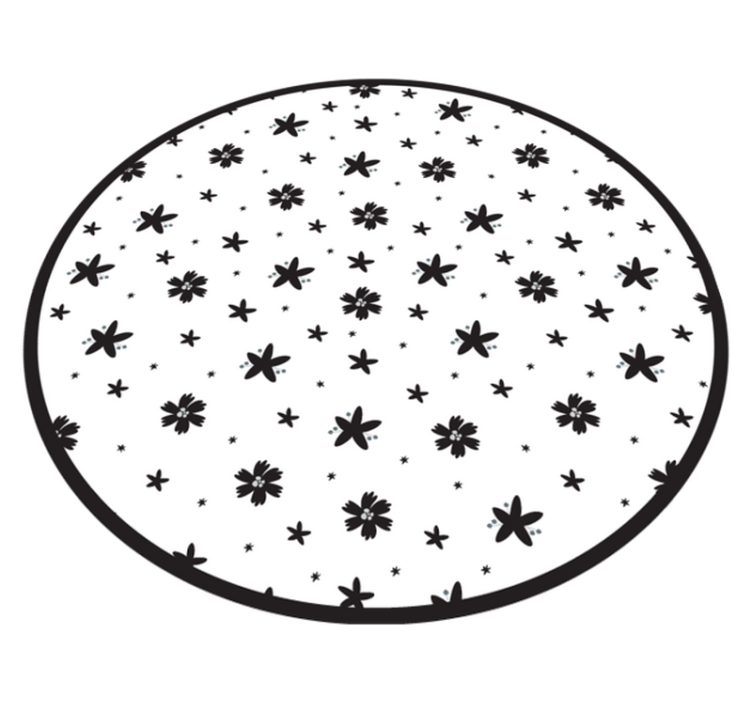 Floral vinyl rug floral star design - TenStickers