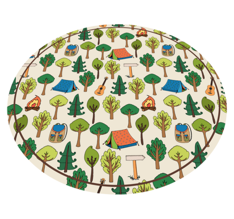Camping adventure scene kids vinyl rug - TenStickers