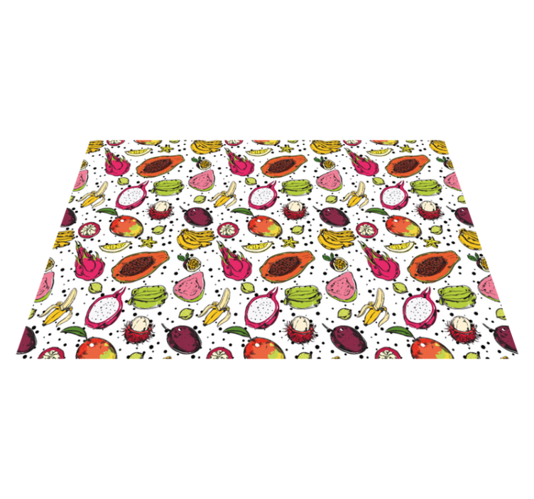 TROPICAL FRUIT PATTERN floral vinyl rug - TenStickers