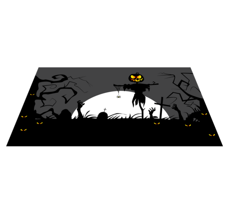 Eerie cemetery Setting halloween vinyl rug - TenStickers