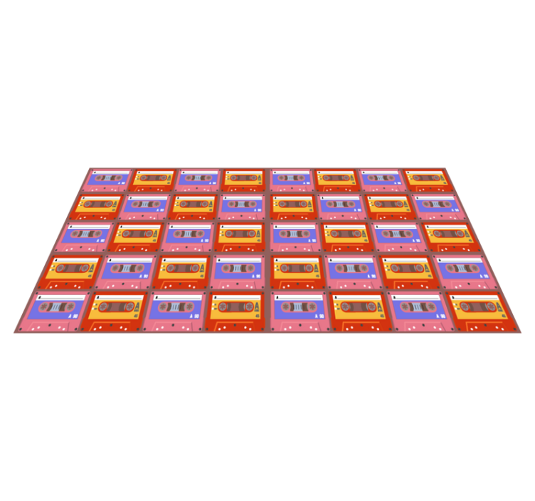 Retro cassette tapes vintage vinyl rug - TenStickers