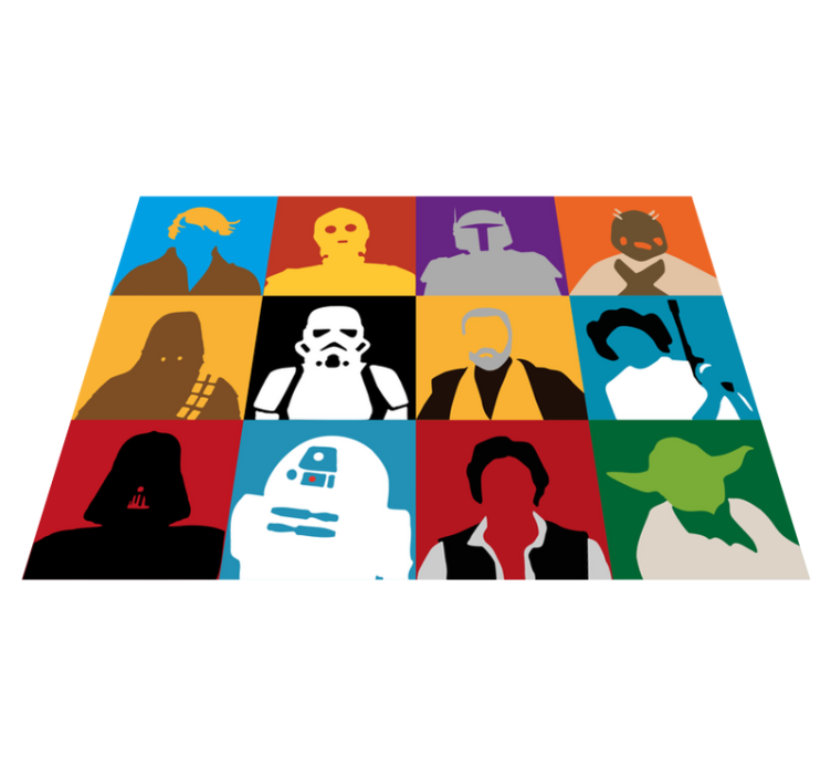 Iconic Character Silhouettes kids vinyl rug - TenStickers