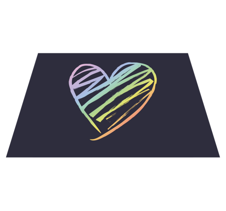Rainbow heart teen vinyl rug - TenStickers