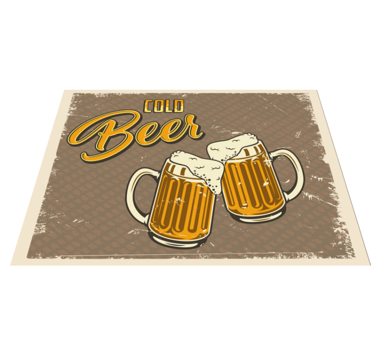 Cold Beer Mugs vintage vinyl rug - TenStickers