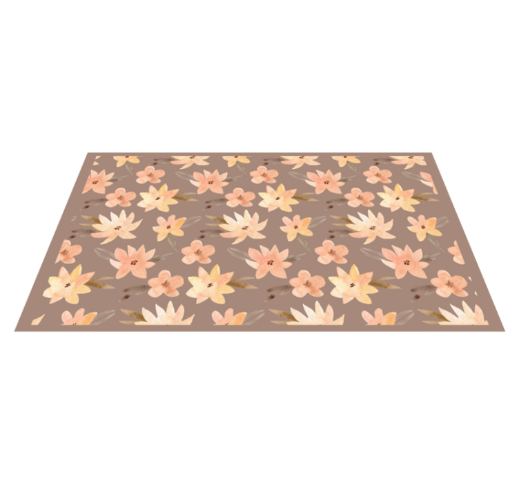 Floral motif array floral vinyl rug - TenStickers
