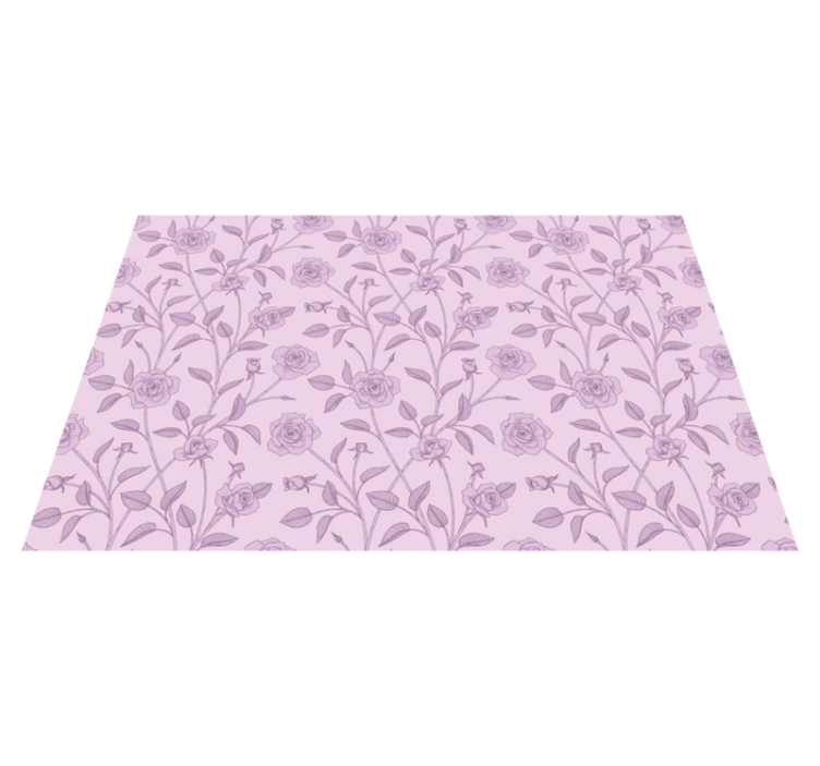 Lavender floral pattern floral vinyl rug - TenStickers