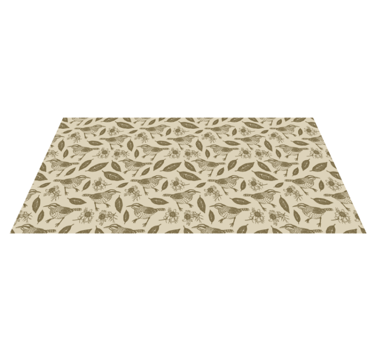 Charming Bird Motif nature vinyl rug - TenStickers