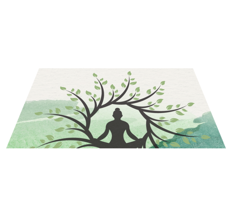 Meditation Tree Design nature vinyl rug - TenStickers