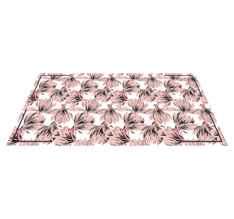 Blush Blossom Motif floral vinyl rug - TenStickers