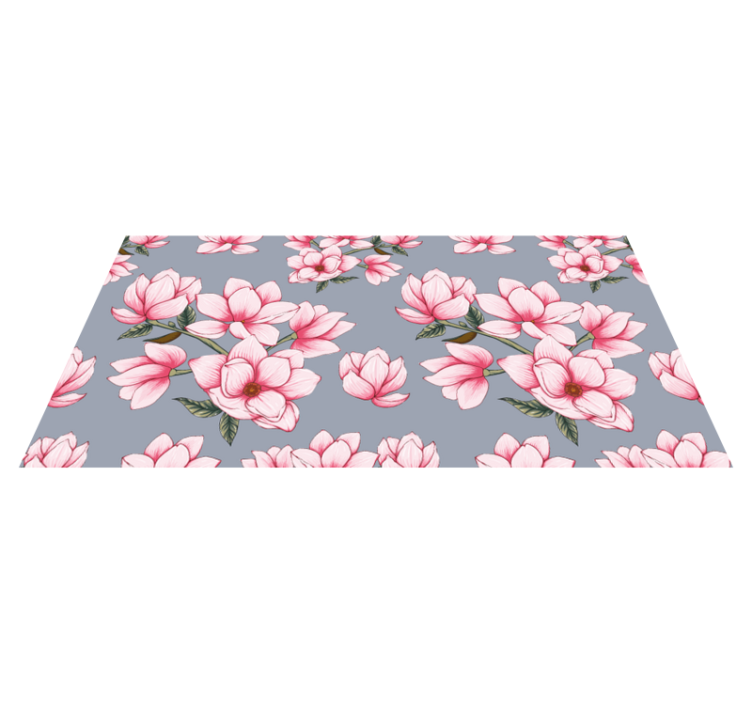 Delicate Blooms living room vinyl rug - TenStickers