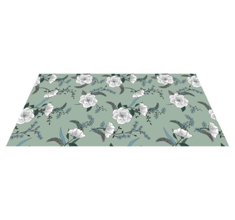 Botanical Concept floral vinyl rug - TenStickers