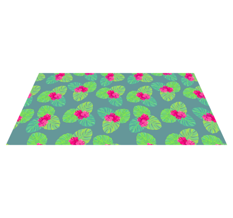 Floral vinyl rug exotic floral design - TenStickers