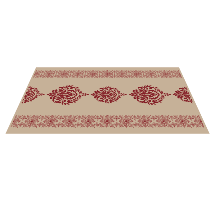 Decorative floral motif modern vinyl rug - TenStickers