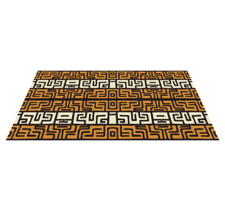 Geometric Labyrinth Pattern striped runner rug - TenStickers