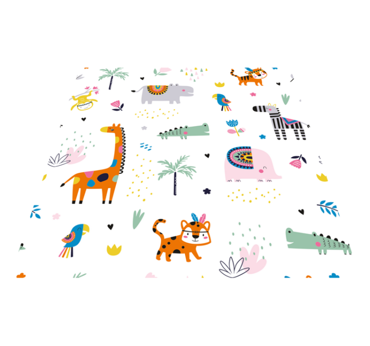 Cheerful Safari Theme kids rug - TenStickers