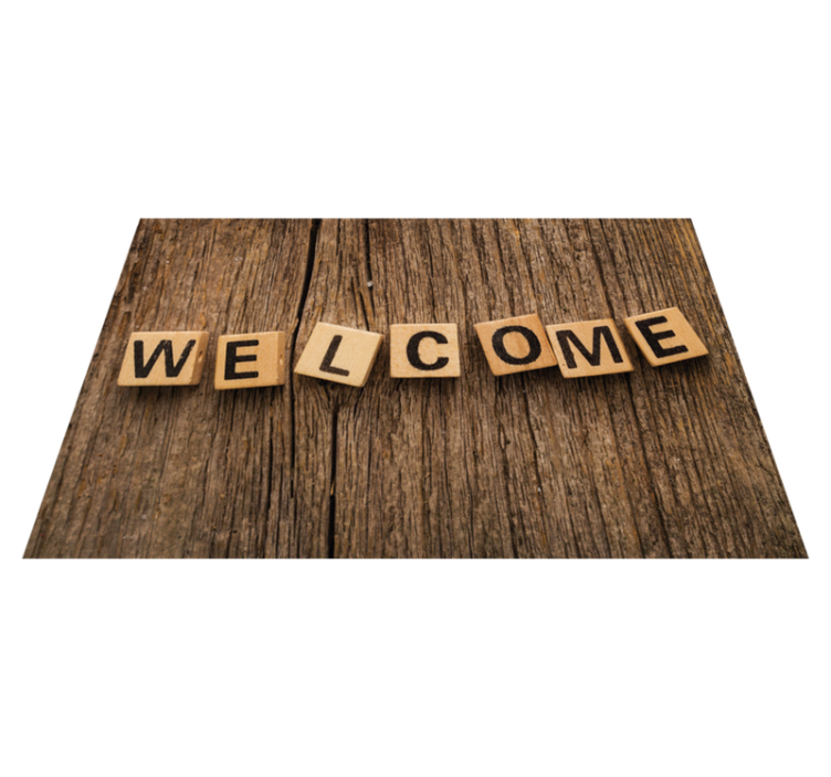 Wooden Alphabet Welcome custom rug - TenStickers