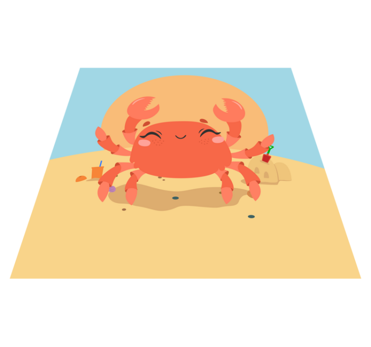 Cheerful Cartoon Crab playroom carpet - TenStickers