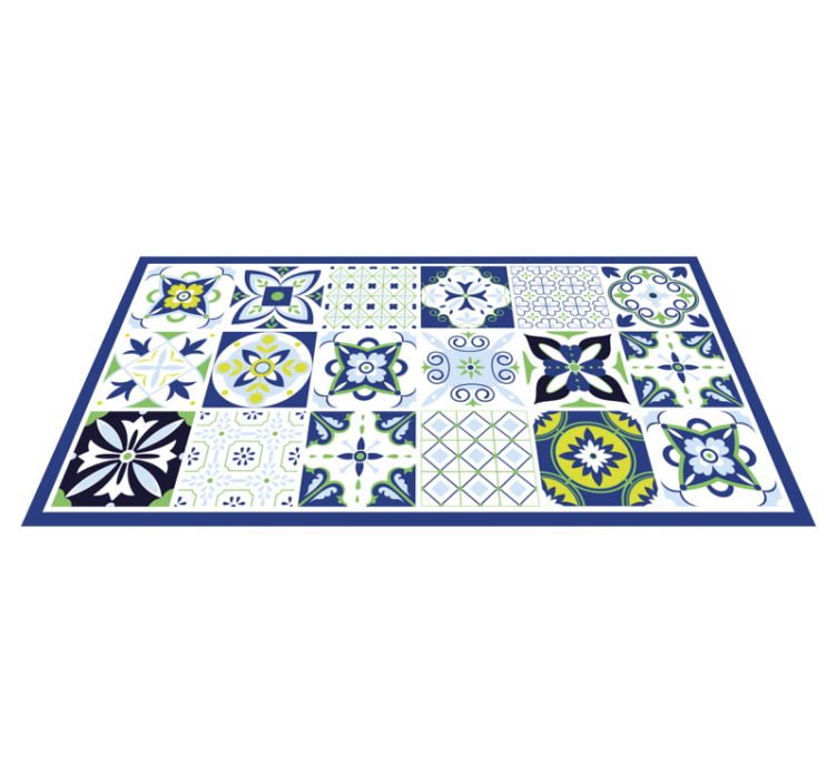 Blue Moroccan style tile carpet - TenStickers