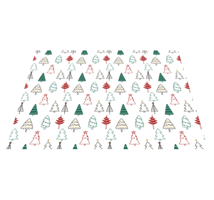 Festive Trees Pattern Christmas carpet runner - TenStickers