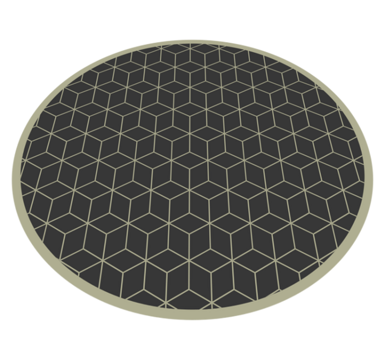 Geometric Patterned Circular Accent geometric vinyl rug - TenStickers