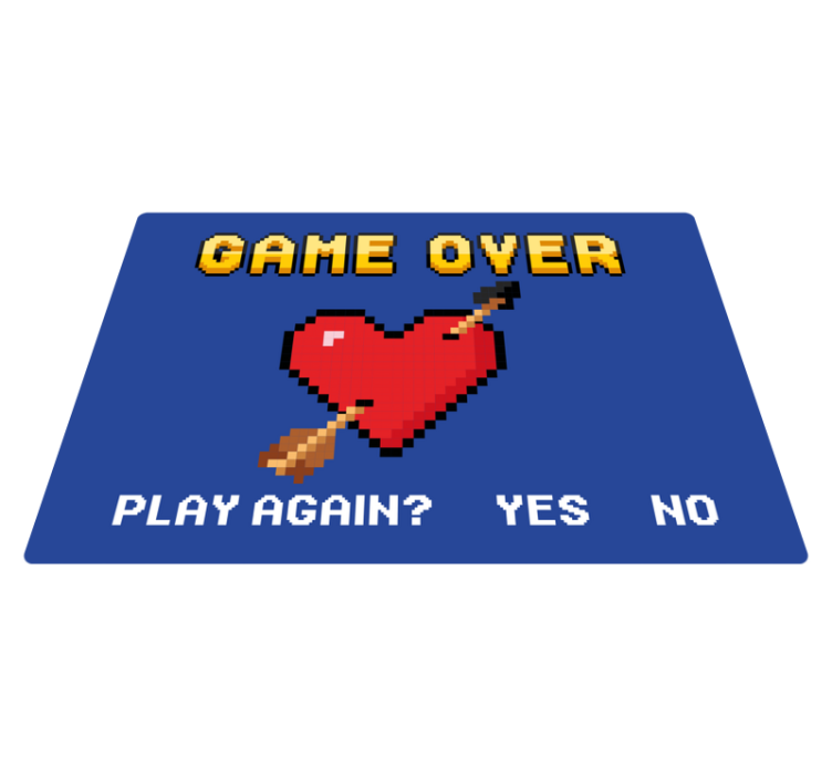 Pixelated Heart Game Over custom rug - TenStickers