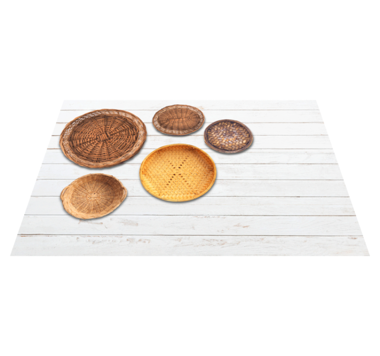 Wicker Baskets Wooden Texture vinyl wood flooring - TenStickers