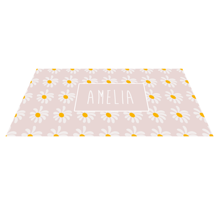 Custom Daisy Pattern custom vinyl rug - TenStickers