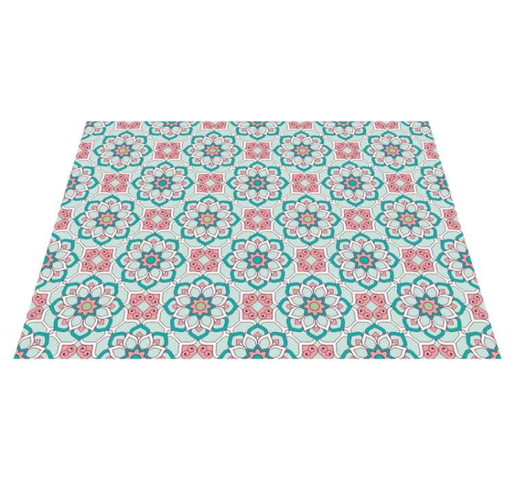 Tile Effect Pattern Overlay tile vinyl rug - TenStickers
