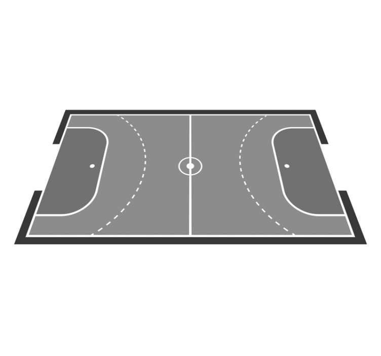 Handball court design game vinyl rug - TenStickers