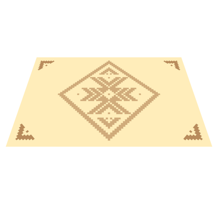 Elegant geometric contrast living room vinyl rug - TenStickers