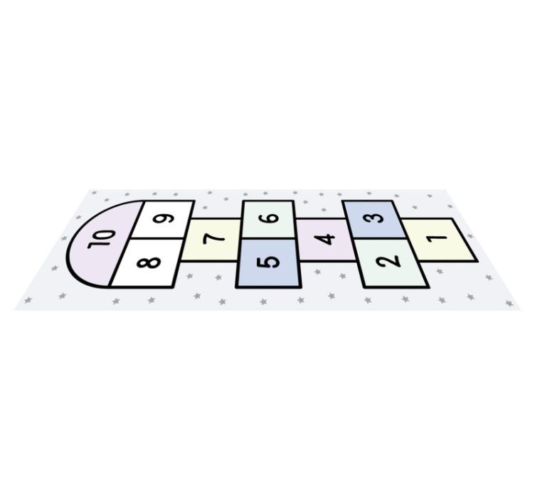 Hopscotch Play game vinyl rug - TenStickers