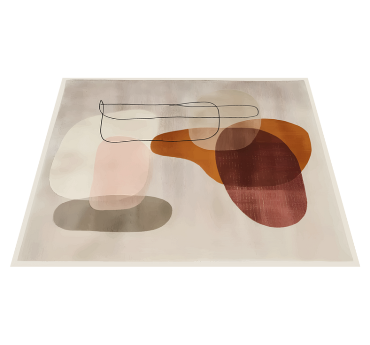 Abstract forms beige vinyl rug - TenStickers