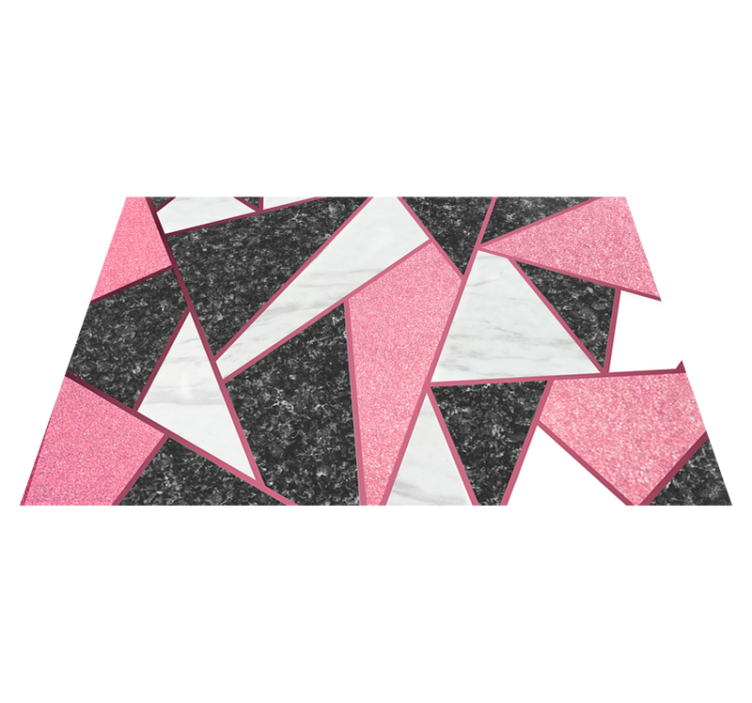 Pink & grey geometric shapes marble vinyl rug - TenStickers