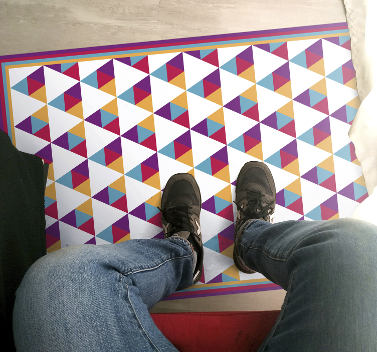 Nordic style geometric triangles vinyl rug - TenStickers