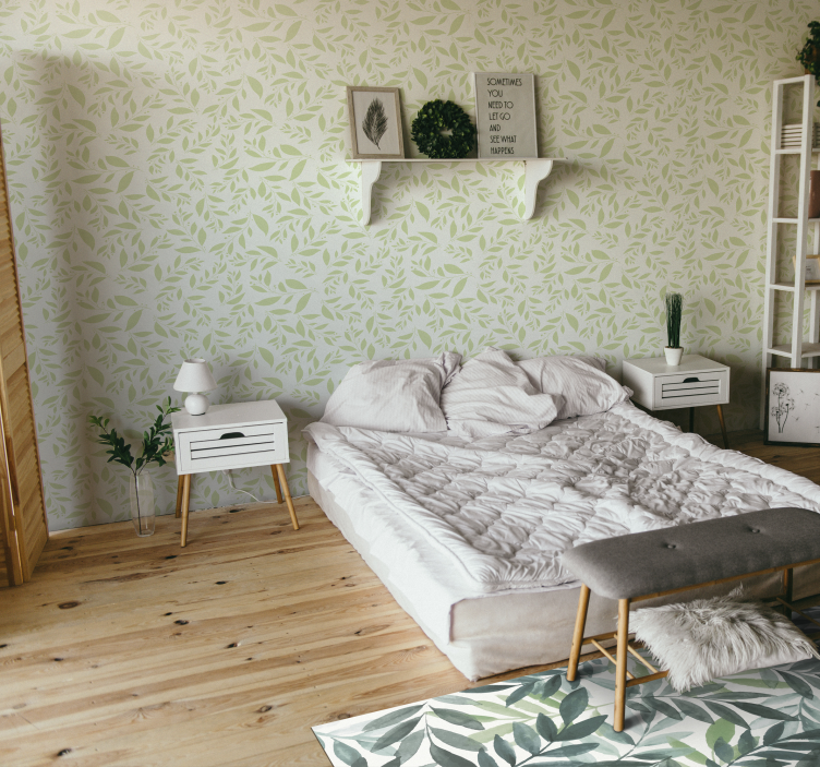 Botanical Foliage floral vinyl rug - TenStickers