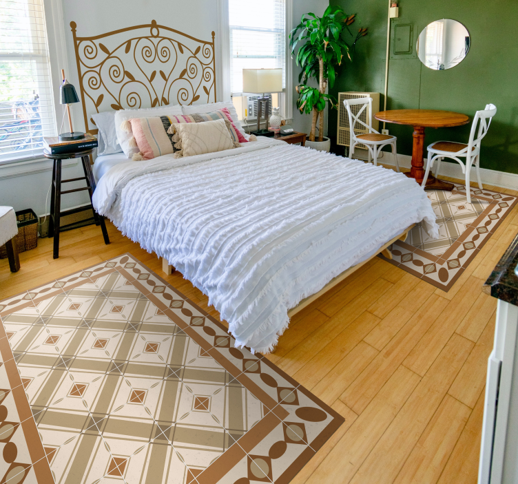 Tile-Inspired Pattern tile vinyl rug - TenStickers