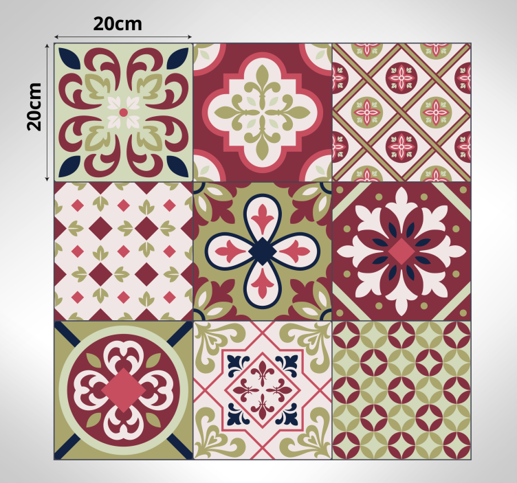 Colorful Patterned Motifs bathroom vinyl rug - TenStickers