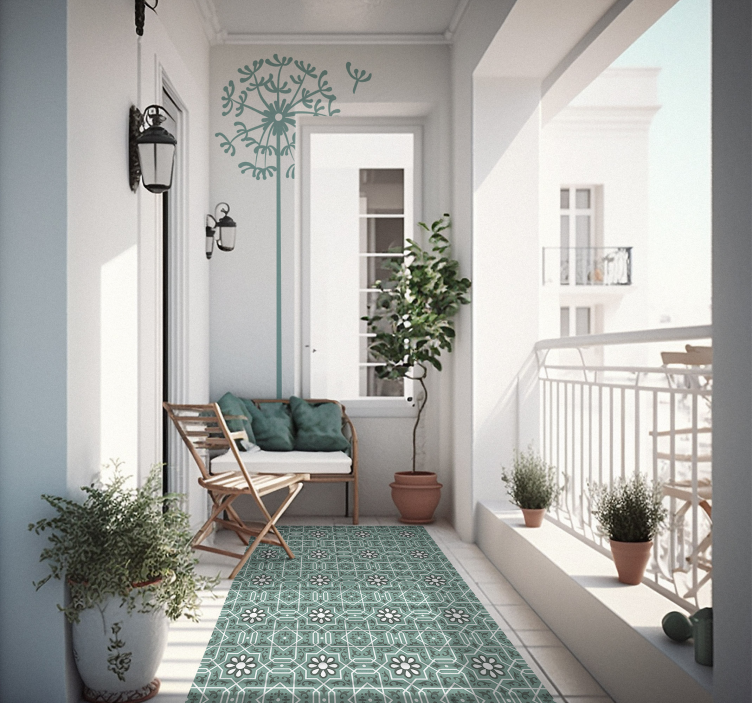 Moroccan Pattern tile vinyl rug - TenStickers