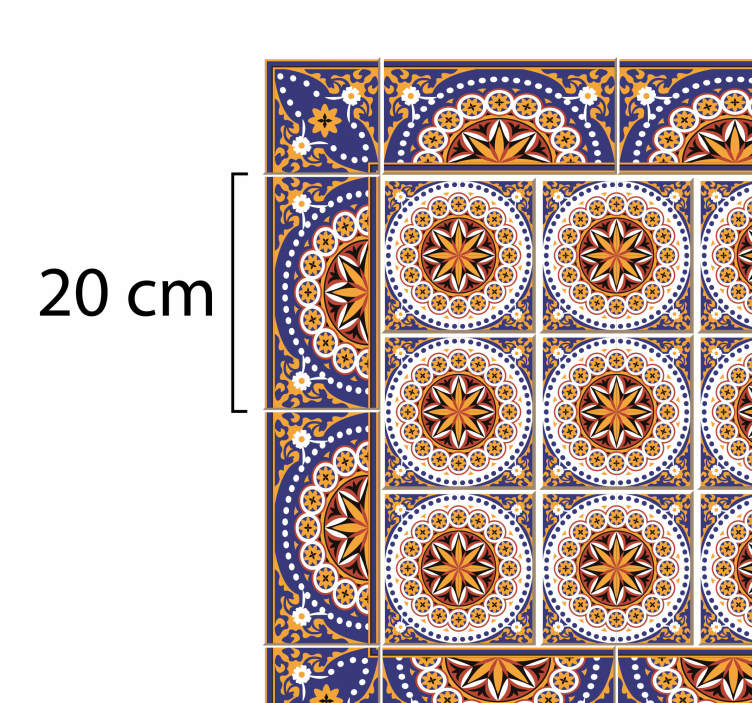 Mandala Mosaic Pattern tile vinyl rug - TenStickers