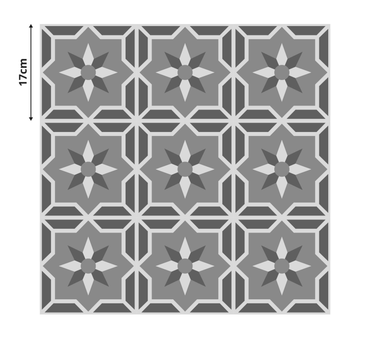 Geometric Pattern Symmetry tile vinyl rug - TenStickers