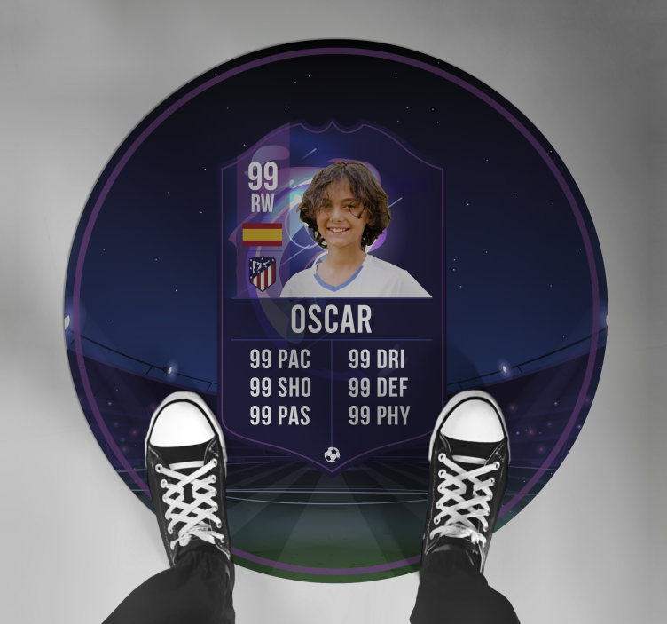 soccer player card teenage bedroom rug - TenStickers