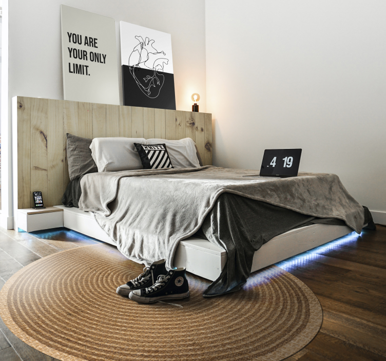 circular jute texture nordic rug - TenStickers