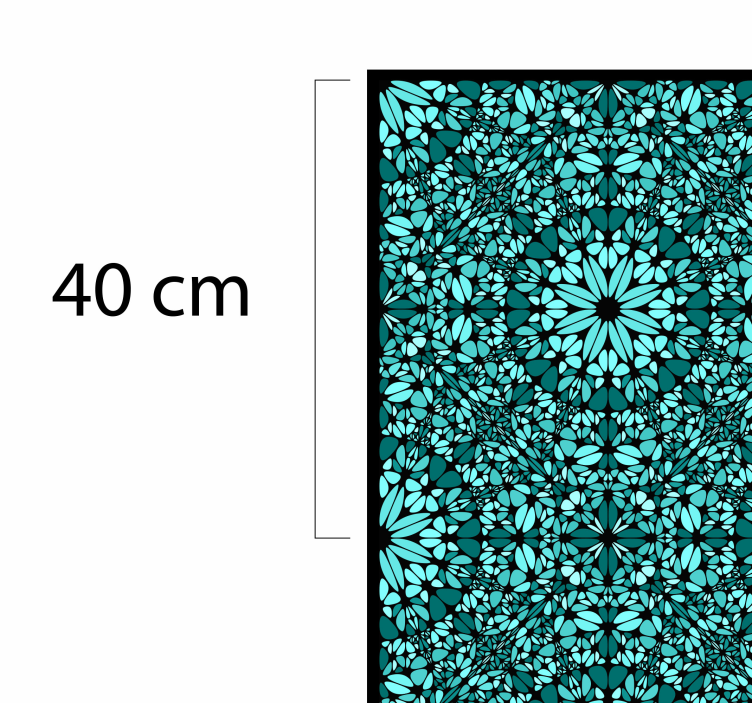 Geometric Floral Array turquoise vinyl rug - TenStickers
