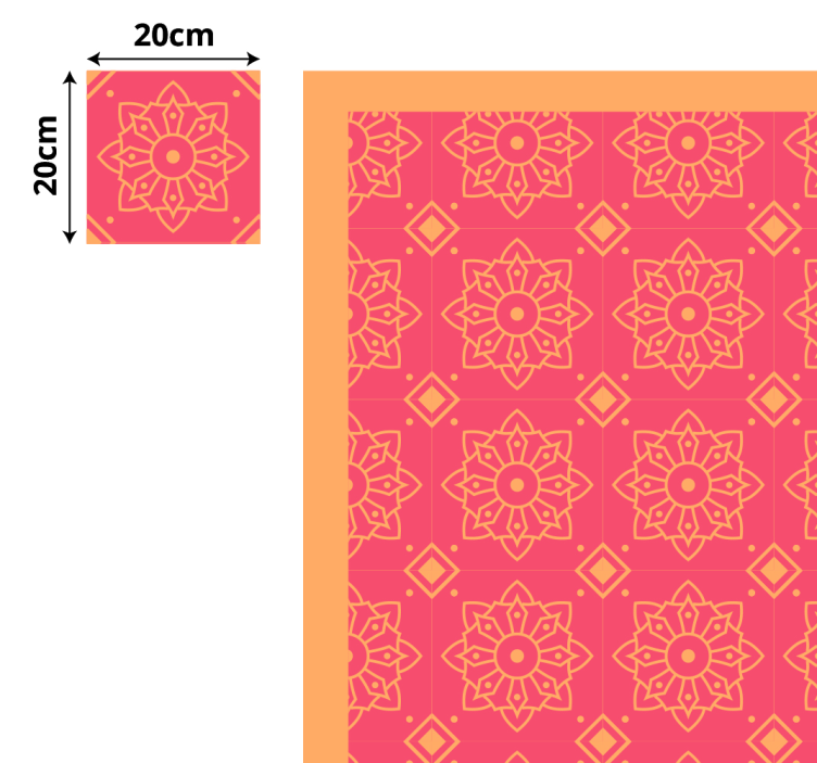 Sophisticated pink tiles living room vinyl rug - TenStickers