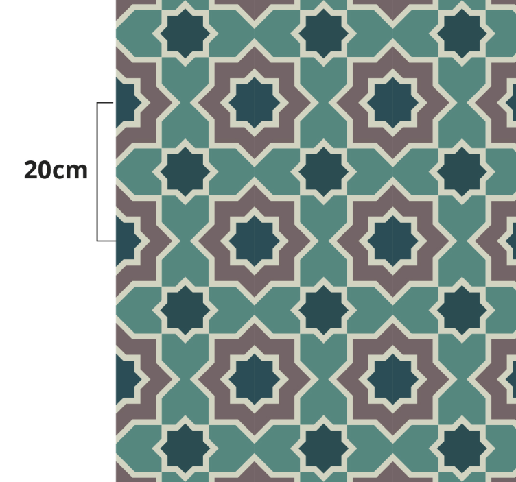 Mosaic vinyl rug with star pattern design - TenStickers