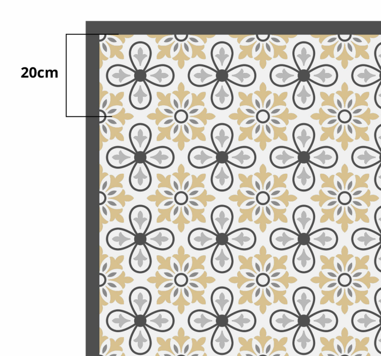 Floral Geometric Harmony geometric vinyl rug - TenStickers