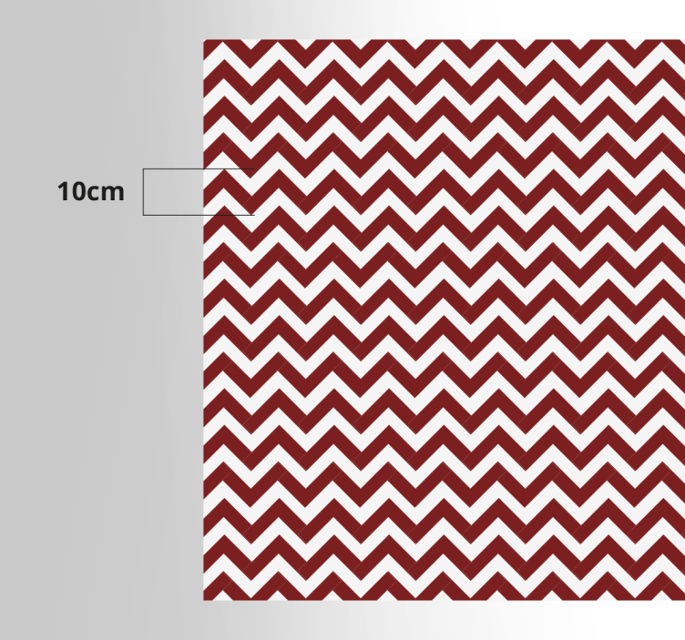Red chevron style geometric vinyl rug - TenStickers